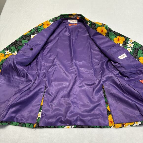 OppoSuits Tropical Treasure 2 Pc. Black Floral Suit Men’s Size 38 - Picture 5 of 16